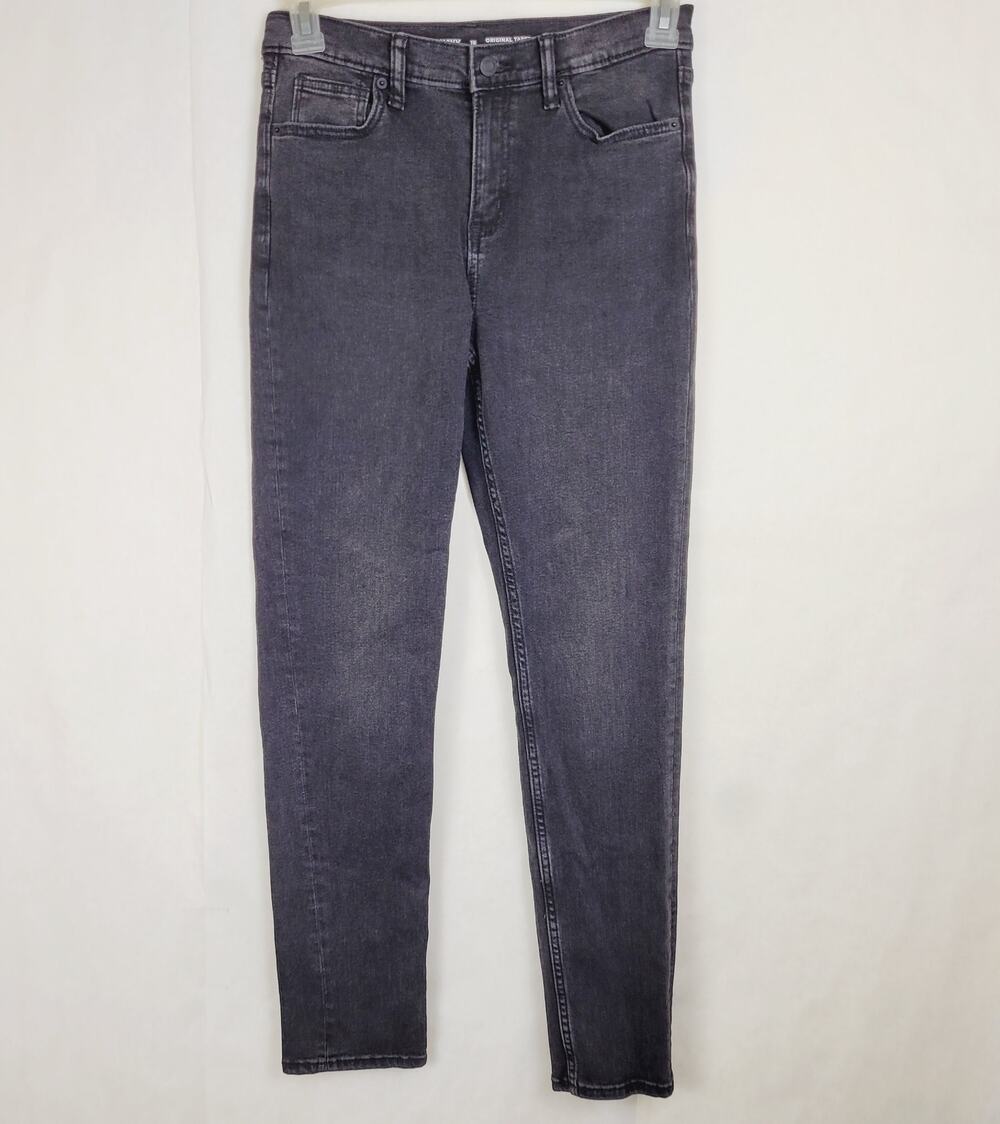 Old Navy Original Taper black wash flex jeans Sz 16 Grunge Goth Western Classic
